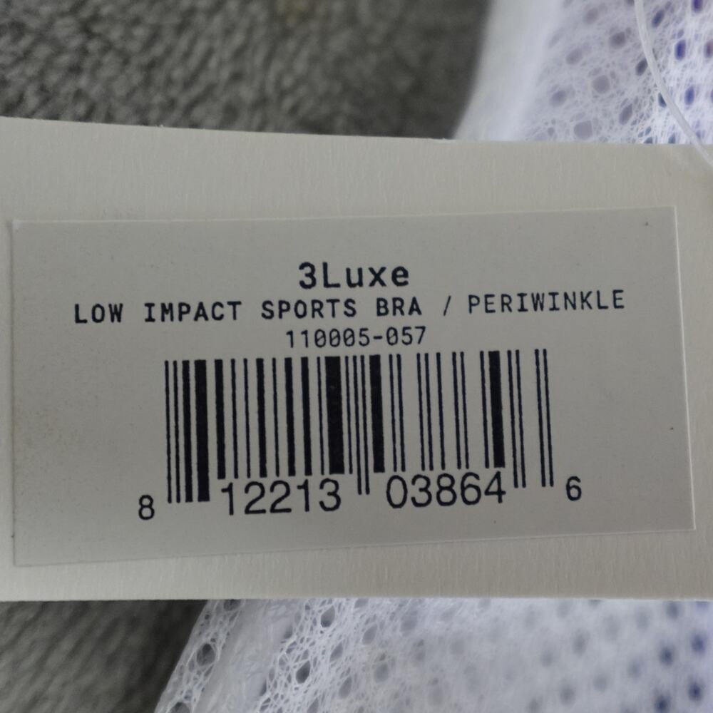 NWT SHEFIT 3Luxe Adjustable Sports Bra, Zip Front Low Impact Wirefree Periwinkle - Picture 7 of 12